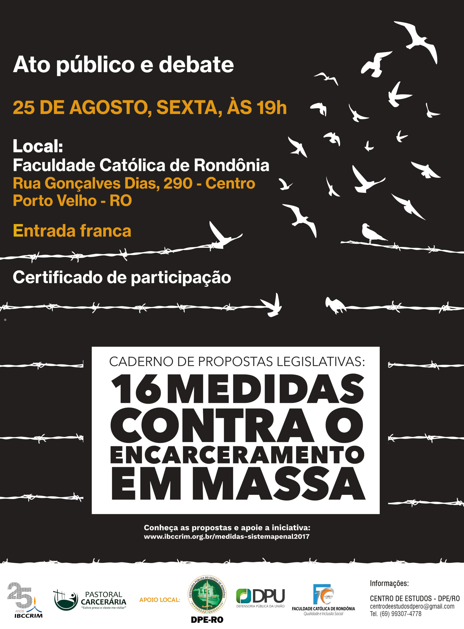 16 medidas contra o encarceramento em massa: novo palestrante e certificado