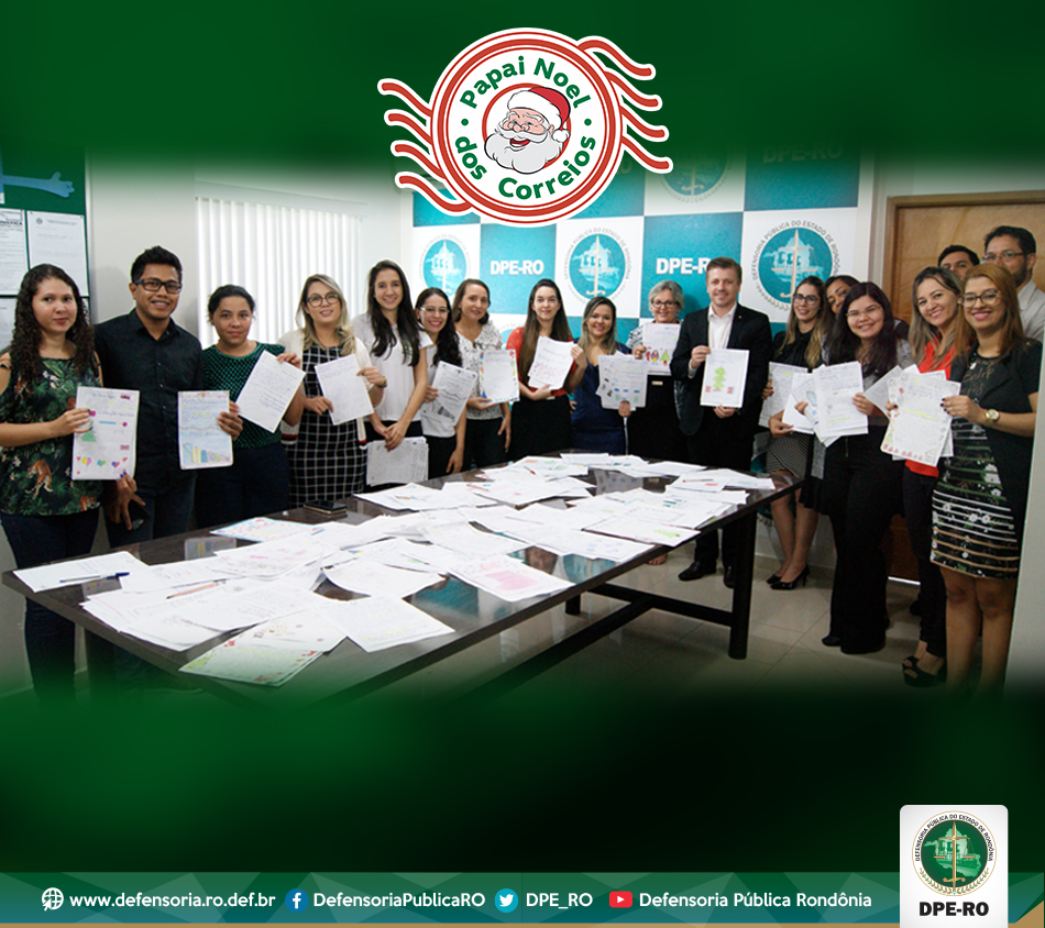 Pelo segundo ano consecutivo, DPE-RO participa de Papai Noel dos Correios