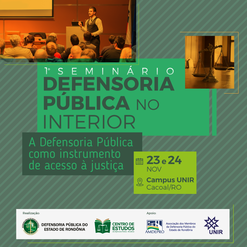 DPE realizará I Seminário da Defensoria Pública no Interior