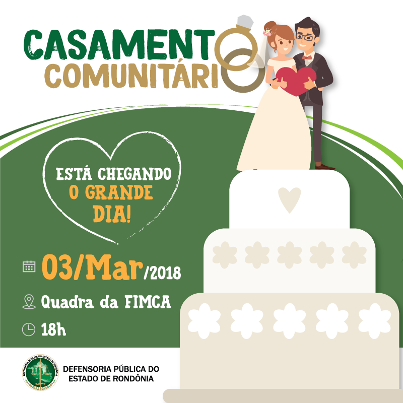 Está chegando o Casamento Comunitário, um projeto realizado pela DPE que tem mobilizado a sociedade