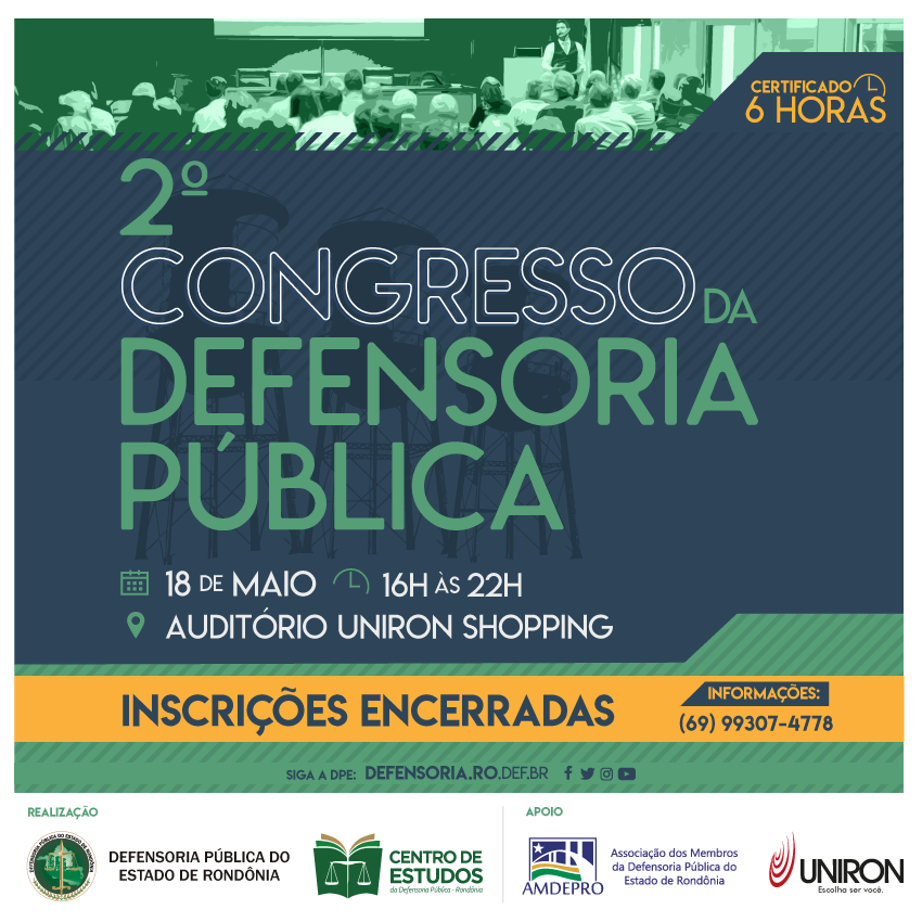 Está chegando o II Congresso da Defensoria Pública de Rondônia! E vem novidade por aí!