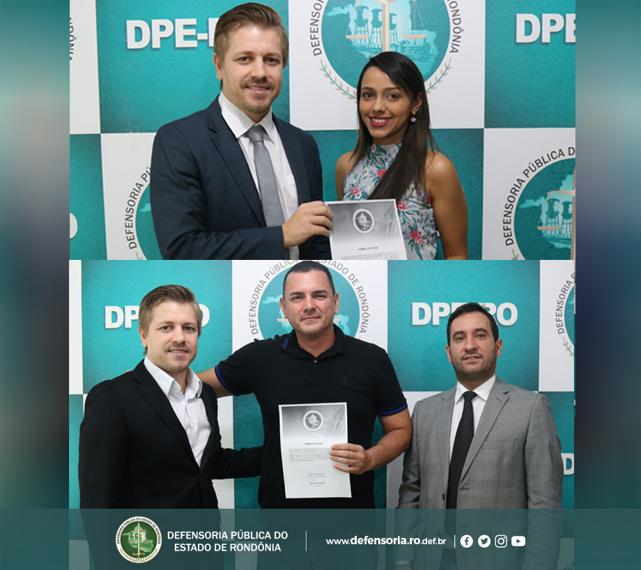 DPE-RO empossa estagiária e servidor