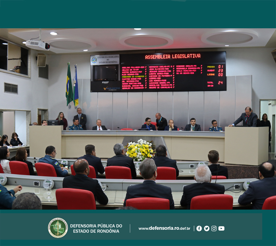 DPE-RO participa de sessão da Assembleia Legislativa em homenagem a Governador do Estado