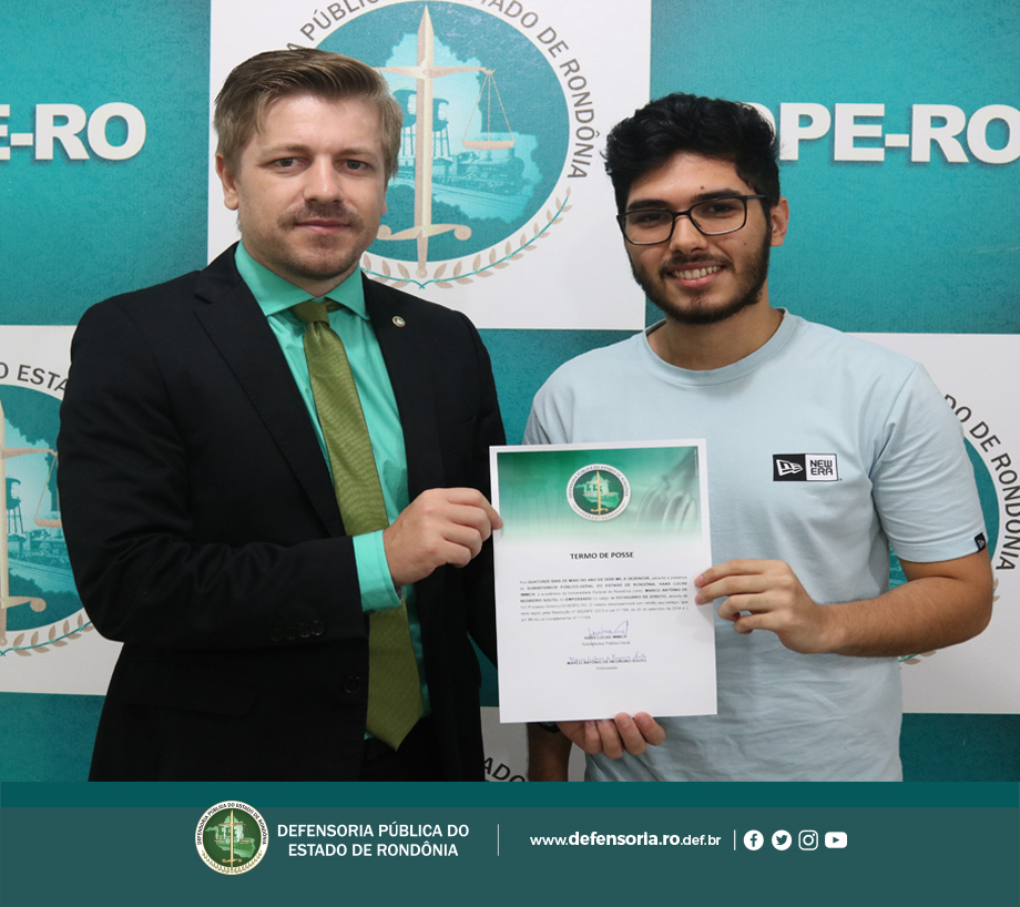 Novo estagiário do Núcleo da Infância e Juventude sonha em ser Defensor Público