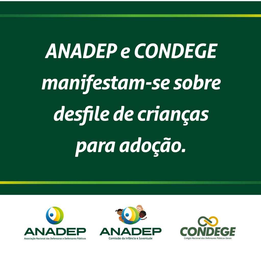 Nota de Repúdio: CONDEGE E ANADEP manifestam-se sobre desfile de crianças para adoção