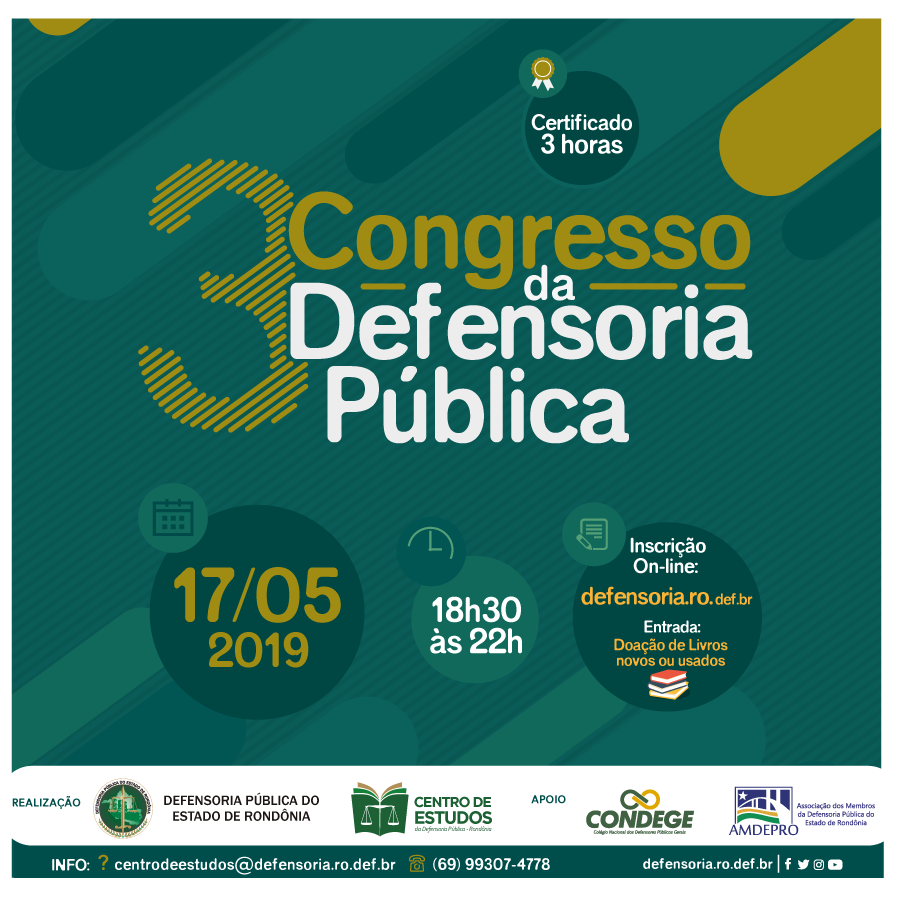 III Congresso da DPE-RO marca o Maio Verde: mês da Defensoria Pública