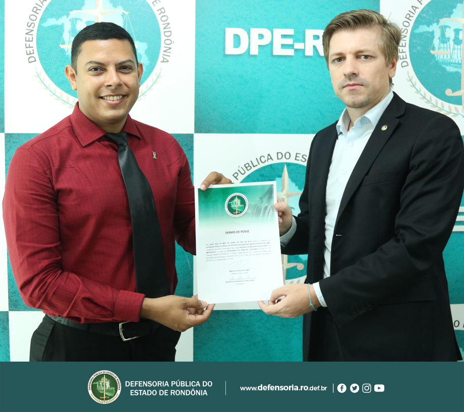 DPE-RO efetua posse de estagiário em Ciências Contábeis