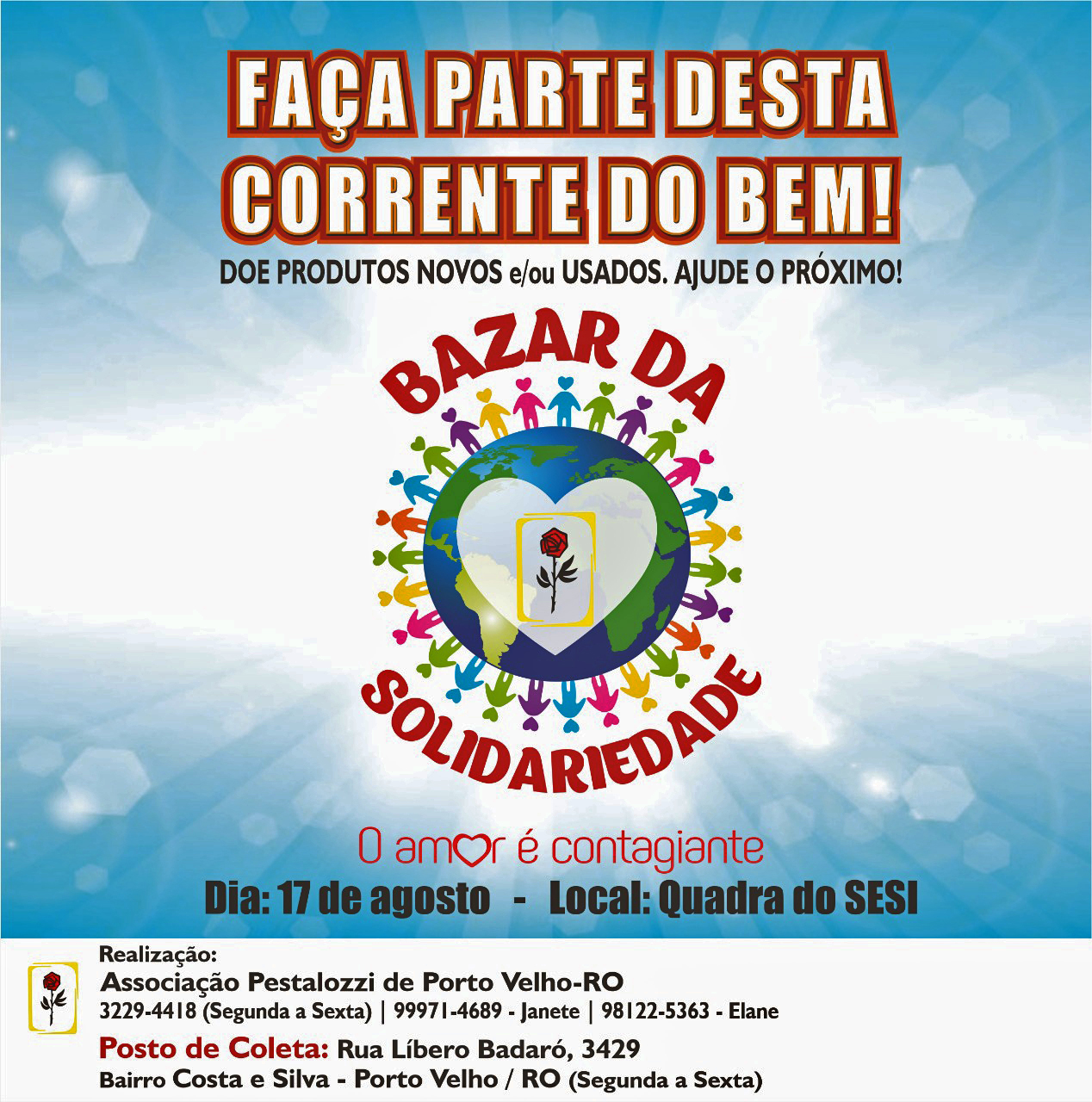 Defensoria Pública vai apoiar “Bazar Solidário” da Associação Pestalozzi de Porto Velho