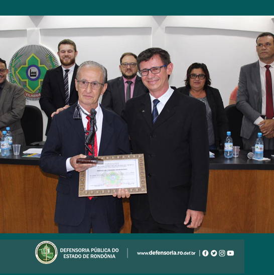 Defensor Público aposentado, José Francisco Cândido, recebe título de Cidadão Honorário de Vilhena