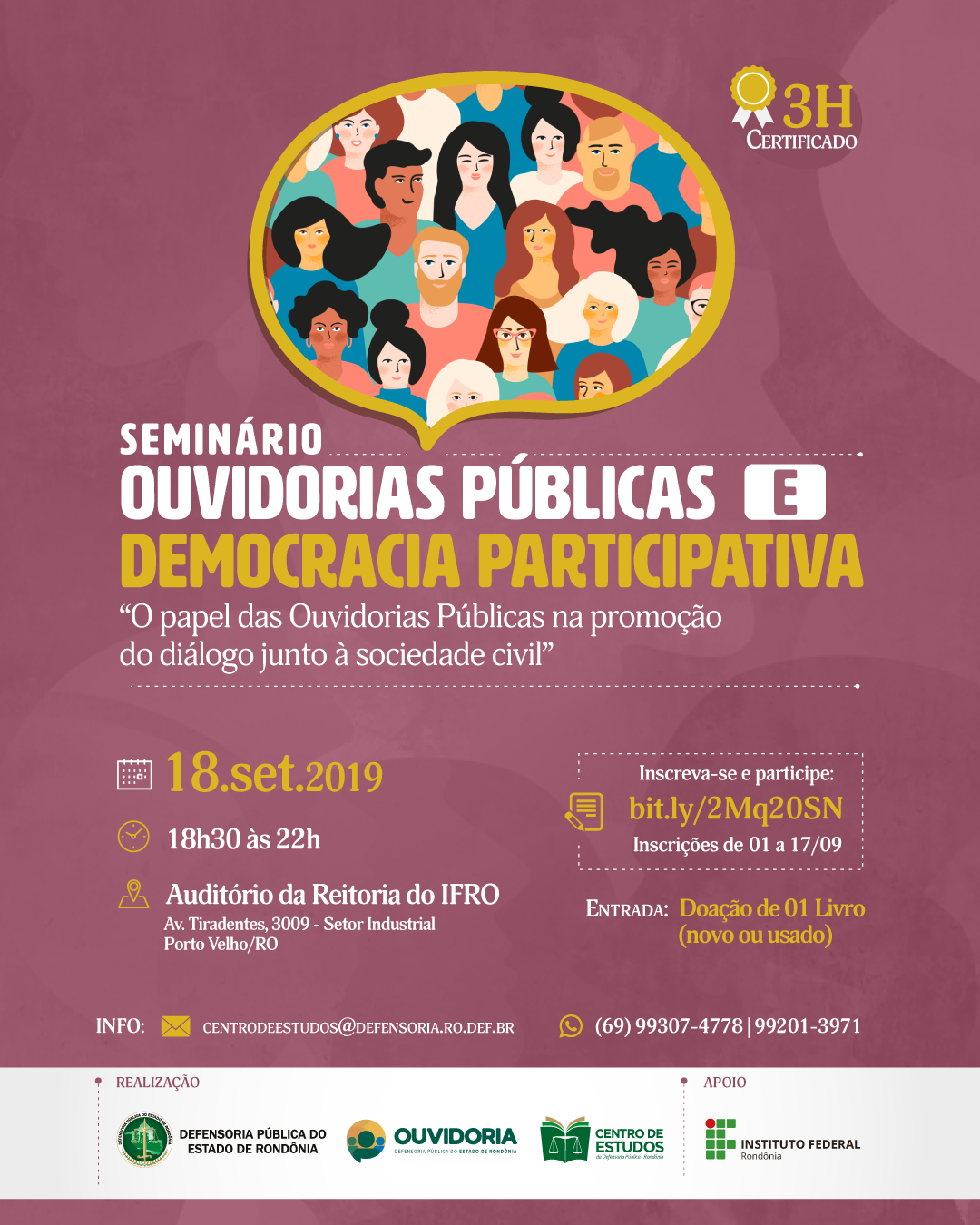 Defensoria Pública vai realizar I Seminário das Ouvidorias Públicas