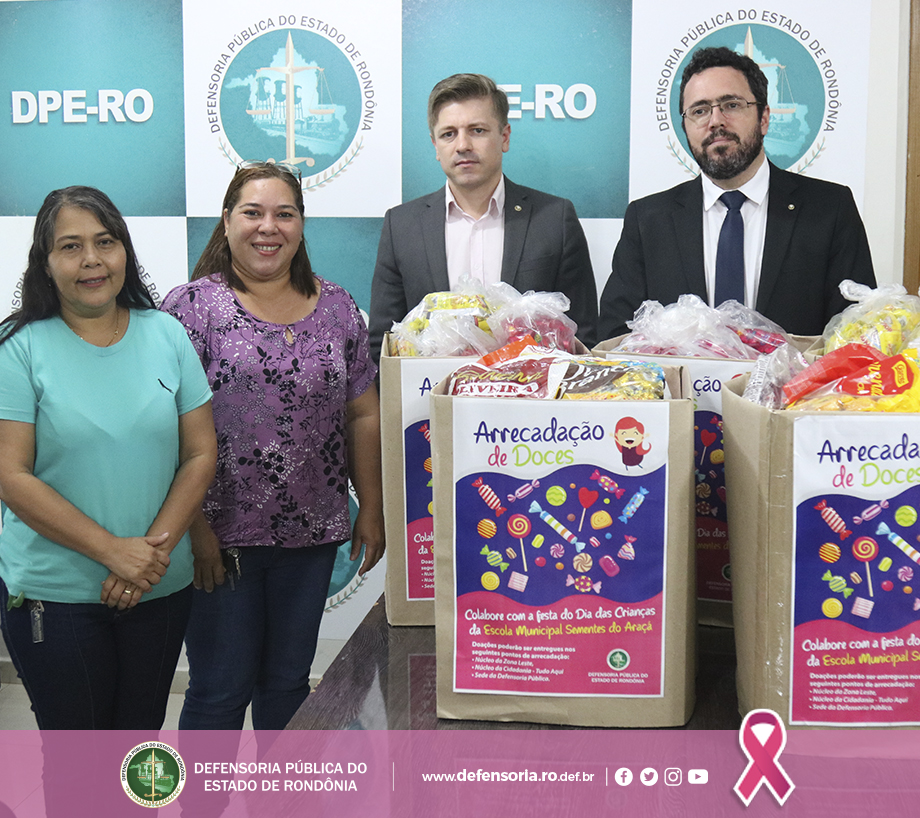DPE-RO realiza doação de doces para o Dia das Crianças da Escola Sementes do Araçá