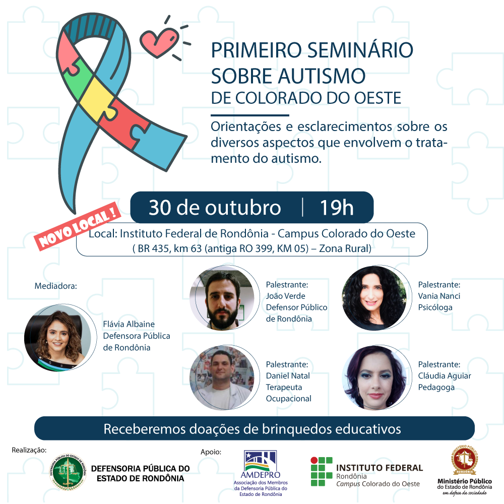 Defensoria Pública realiza 1º Seminário sobre Autismo de Colorado do Oeste