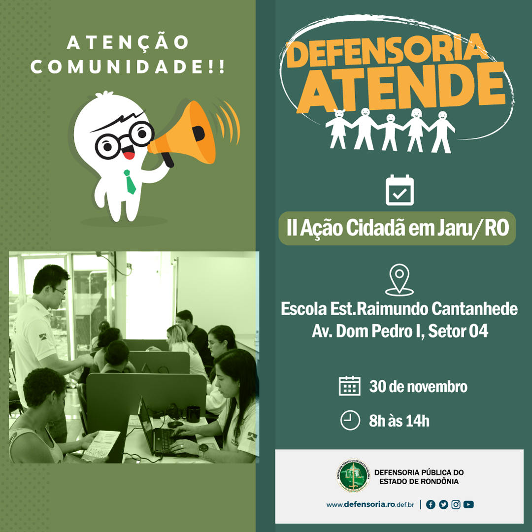 Jaru: Defensoria Pública participará da II Ação Cidadã