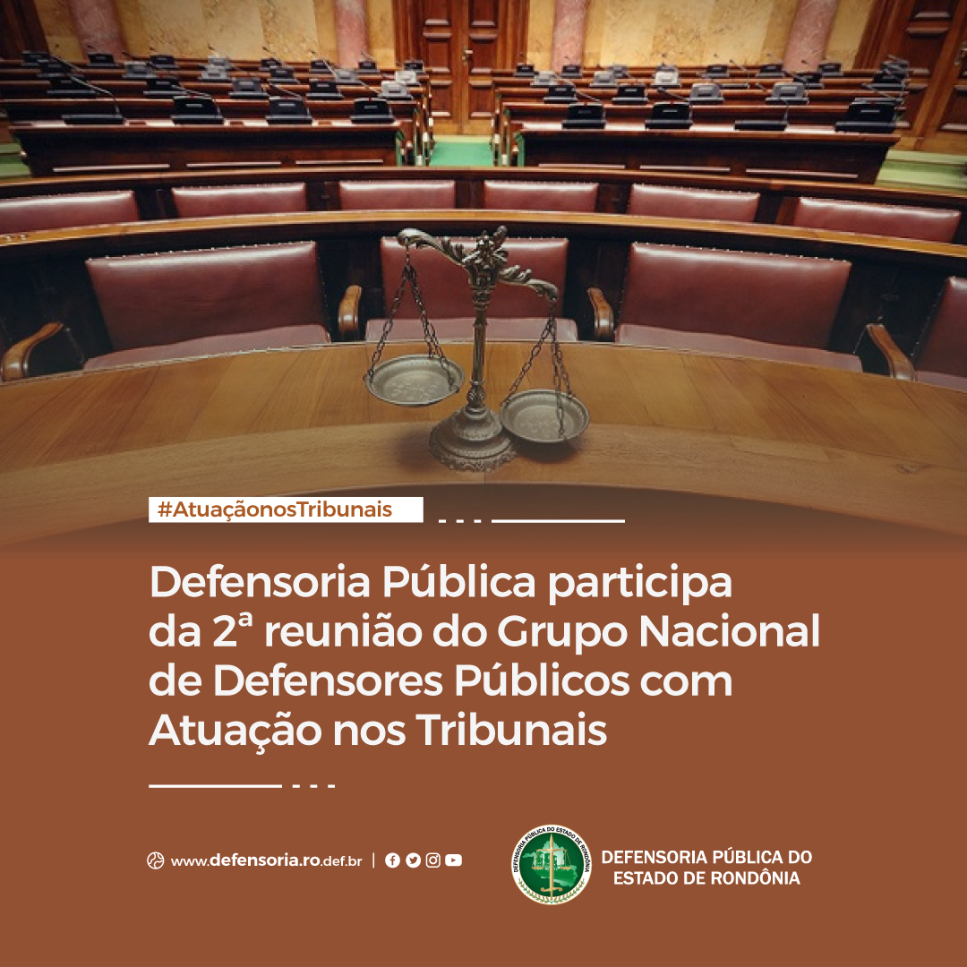 DPE-RO participa da 2ª reunião do Grupo Nacional de Defensores Públicos com Atuação nos Tribunais
