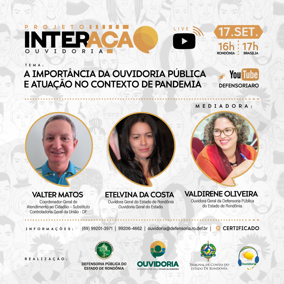 InterAção Ouvidoria: Primeiro webinário vai discutir a importância da Ouvidoria Pública