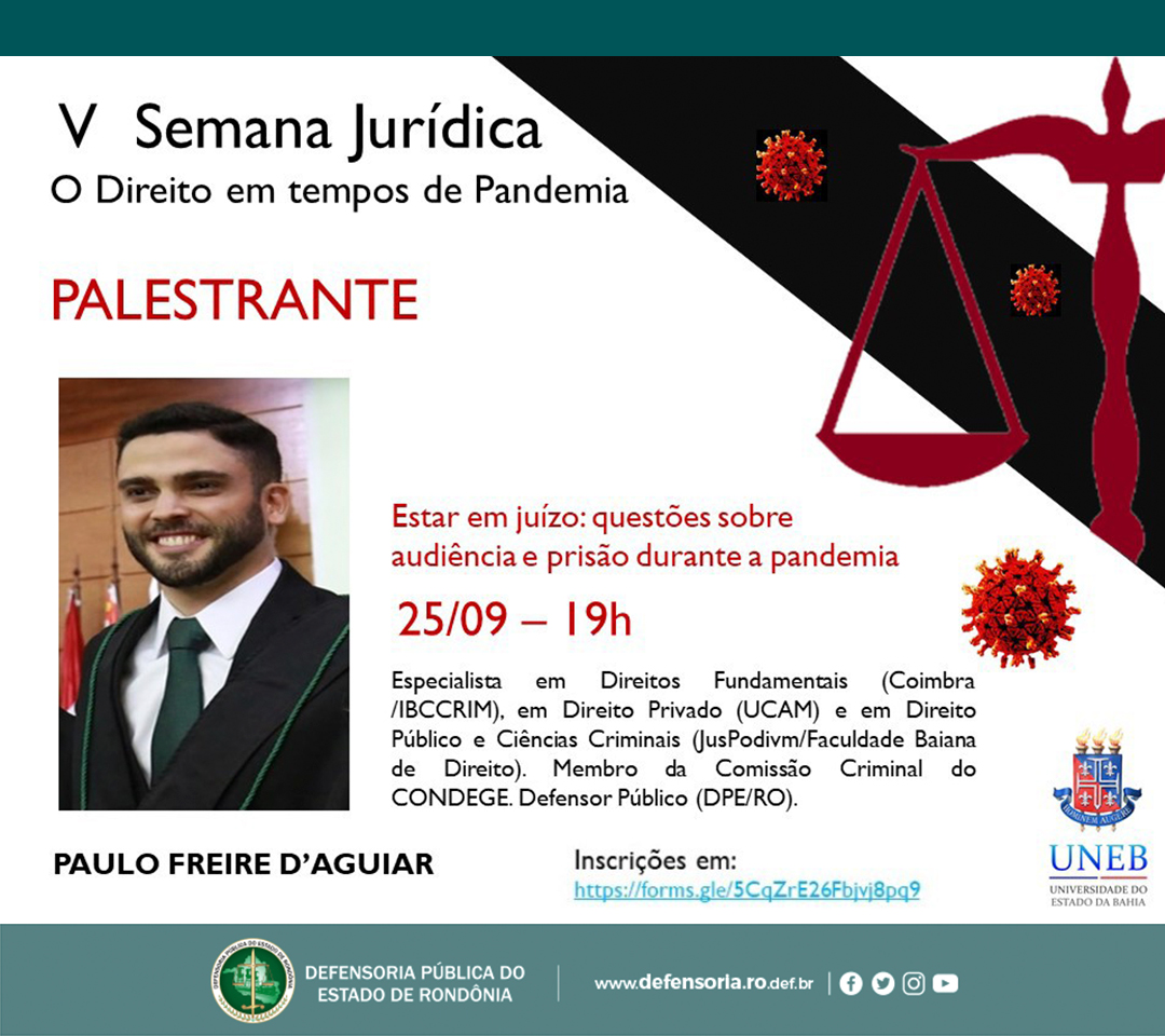 Defensoria Pública participará da V semana jurídica da Universidade do Estado da Bahia