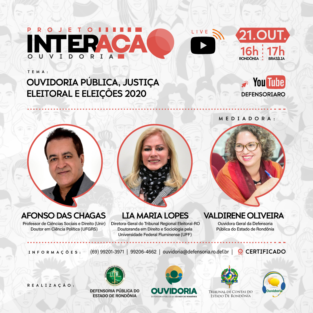 Próximo webinário do projeto Interação Ouvidoria abordará Eleições 2020 e Justiça Eleitoral
