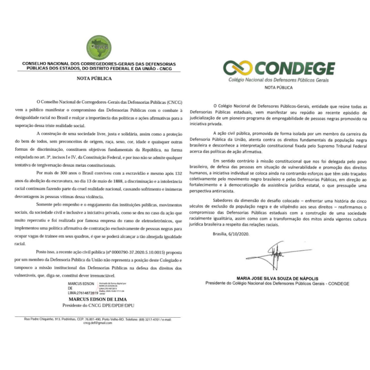 Notas Públicas do Conselho Nacional de Corregedores Gerais e do Condege