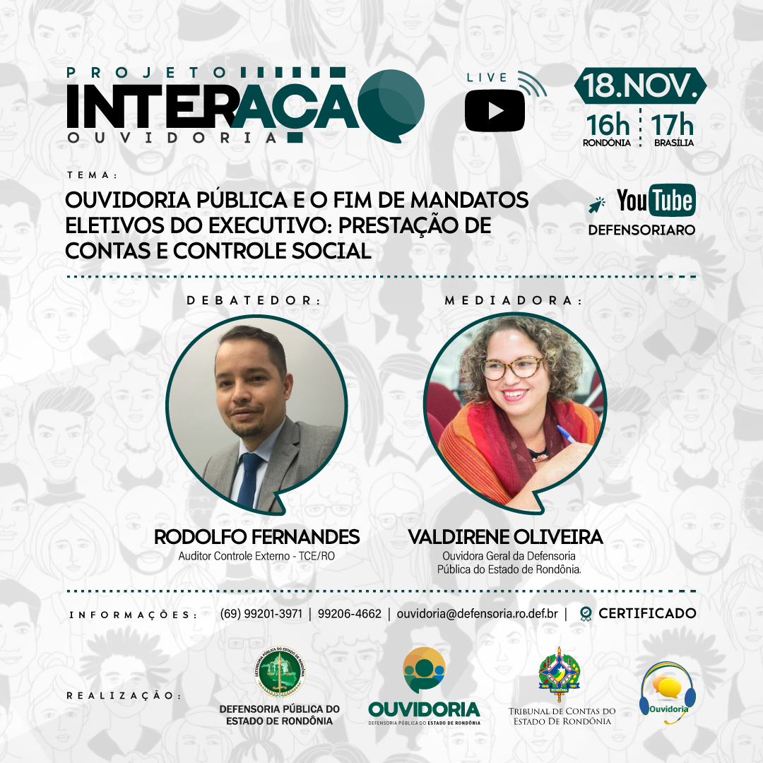 Quarta palestra do Interação Ouvidoria abordará prestação de contas no fim de mandatos eletivos