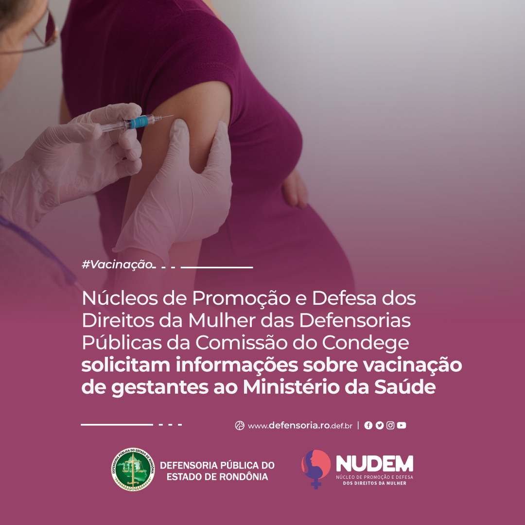 Nudens da Comissão do Condege solicitam informações sobre vacinação de gestantes