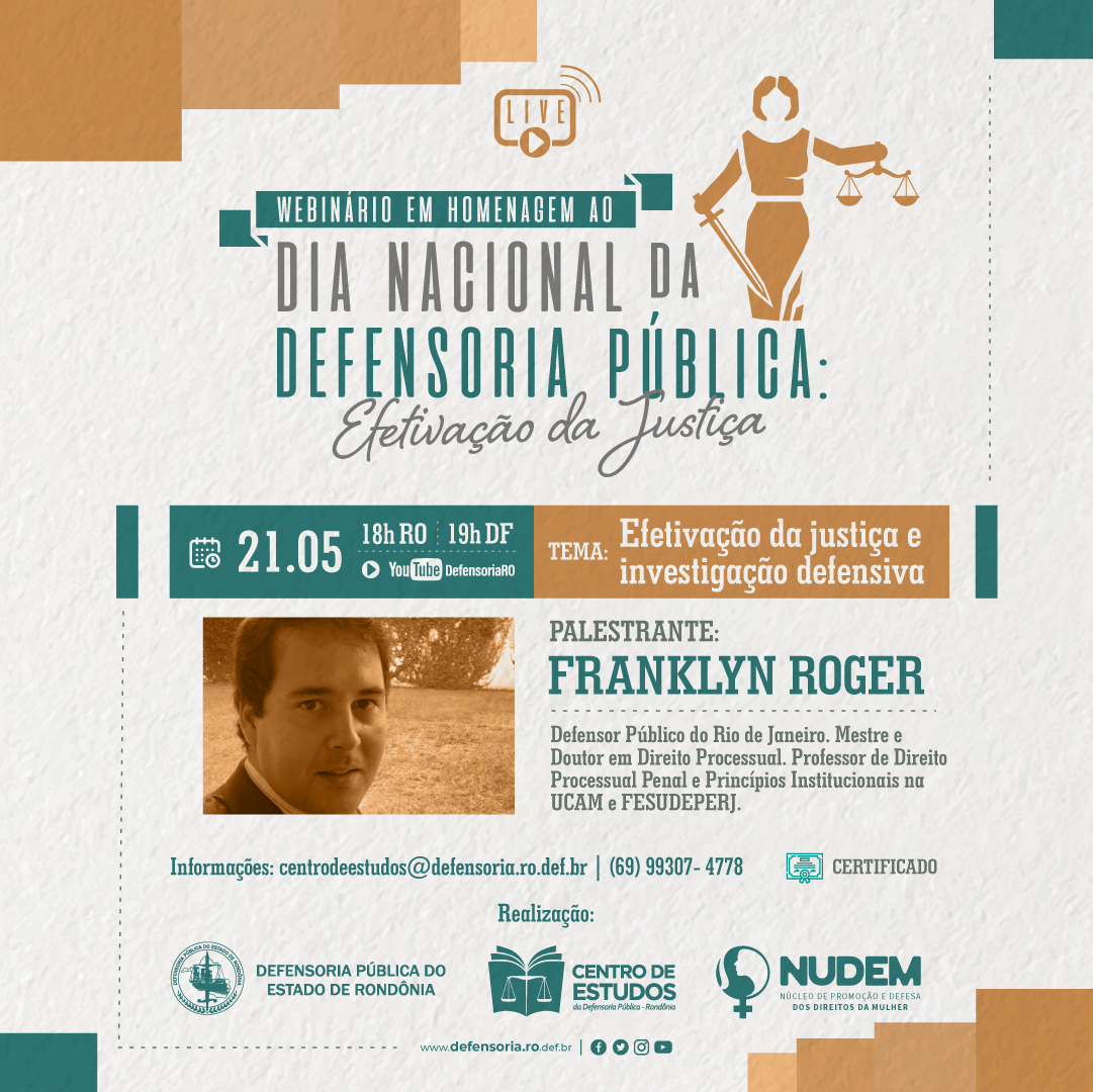2º Dia do Webinário em homenagem ao Dia Nacional da Defensoria Pública
