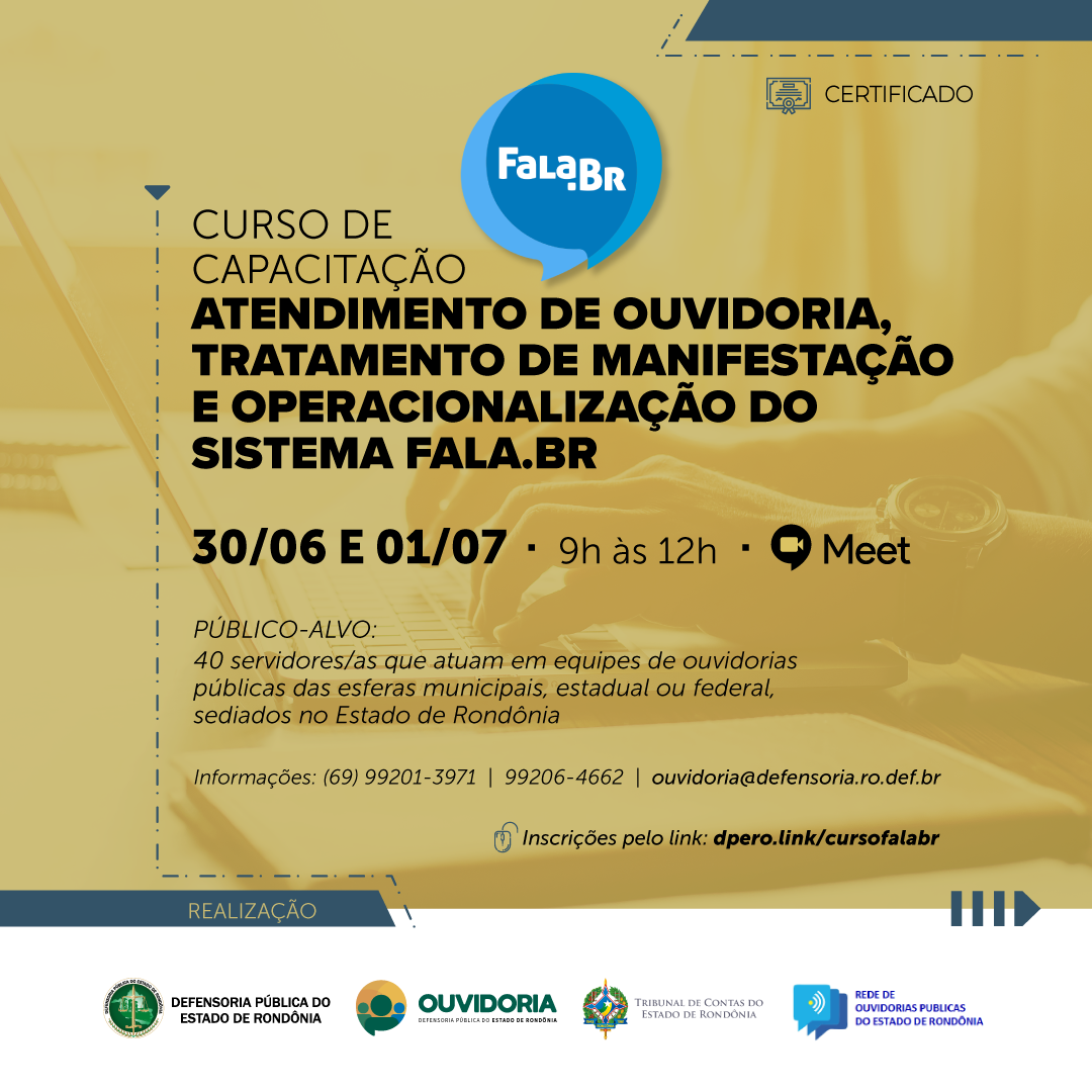 Ouvidoria-Geral DPE-RO e TCE-RO promovem curso de atendimento de ouvidoria