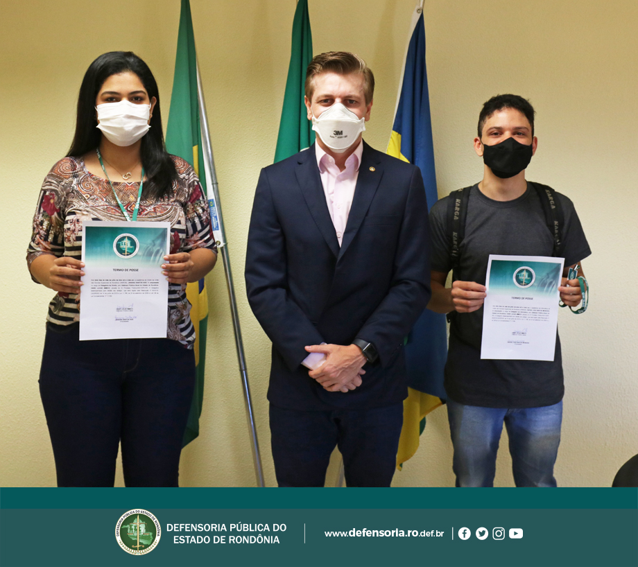 Defensoria empossa dois novos estagiários pelo XI Processo Seletivo de Estágio da instituição