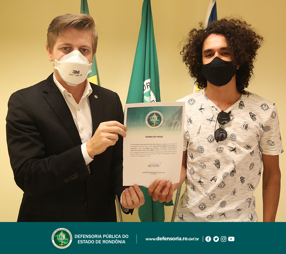 Estagiário de Informática toma posse na Defensoria Pública de Rondônia