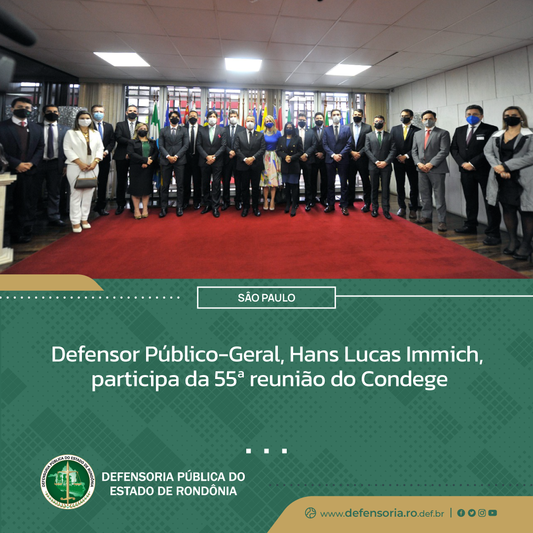 São Paulo: Defensor Público-Geral, Hans Lucas Immich, participa da 55ª reunião do Condege