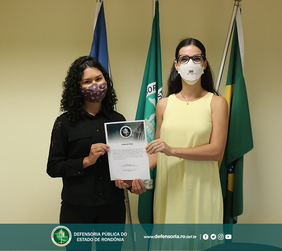 Defensoria Pública de Rondônia empossa estagiária de Artes Gráficas