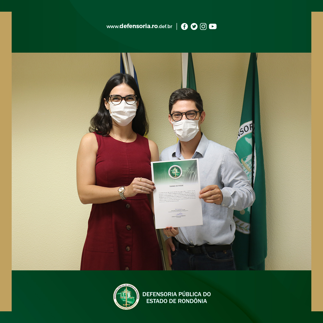 Defensoria Pública empossa novo estagiário de Pós-Graduação em Direito