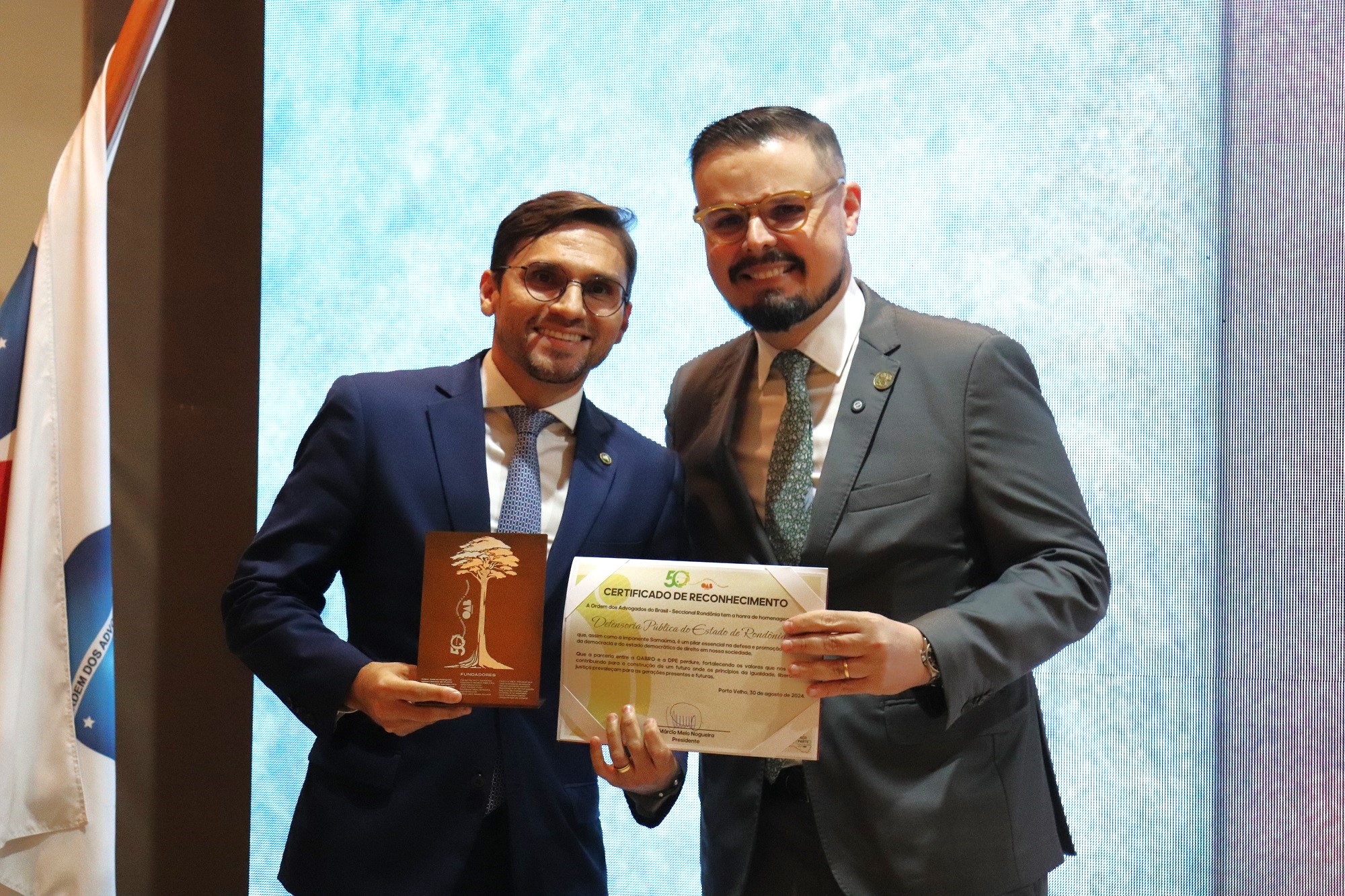 Defensoria Pública participa de solenidade em homenagem aos 50 anos da Seccional Rondônia da Ordem dos Advogados do Brasil